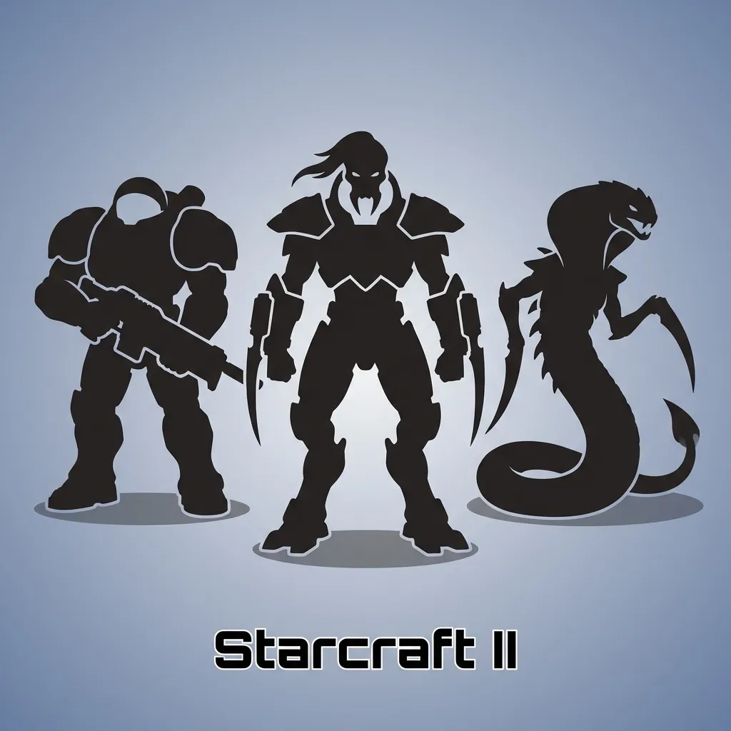 Professional players battle in Starcraft II real-time strategy competition with intense 1v1 matches and resource management