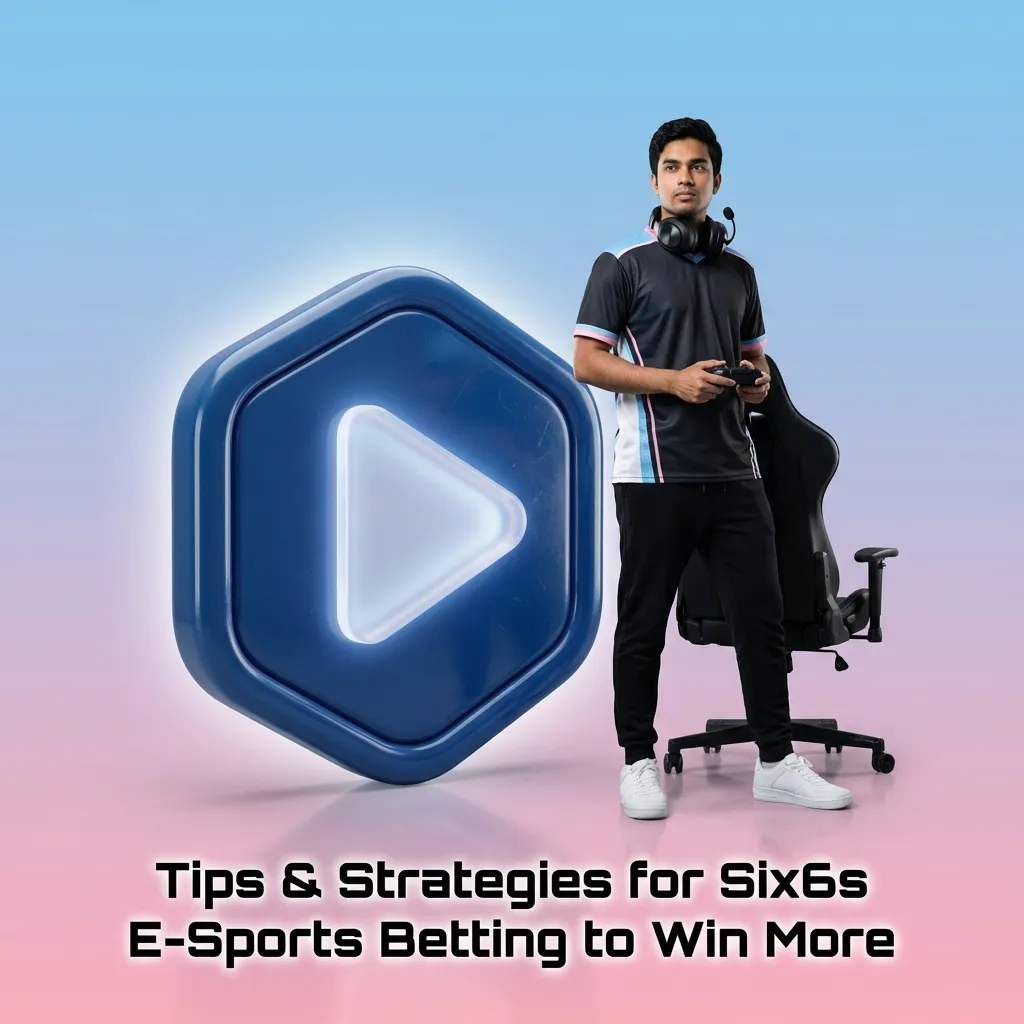 E-sports betting strategy guide showing tips for bankroll management, research, and winning tactics on Six6s platform