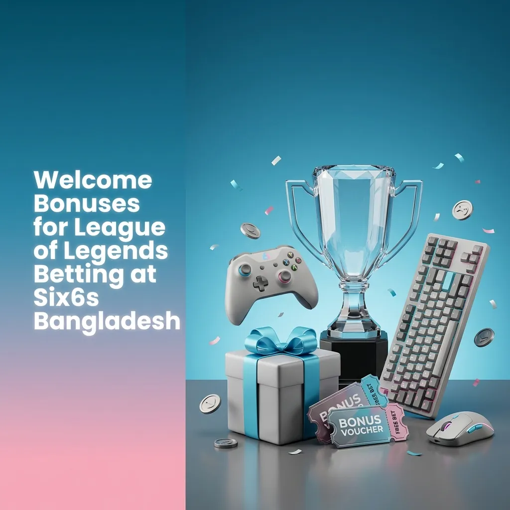 Six6s Bangladesh welcome bonus interface showing League of Legends betting options with deposit bonuses up to 200%